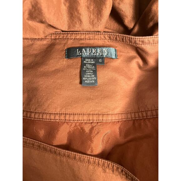 Lauren Ralph Lauren Cotton A-Line Skirt Women’s 12 Brown Green Label Boho - Picture 4 of 6